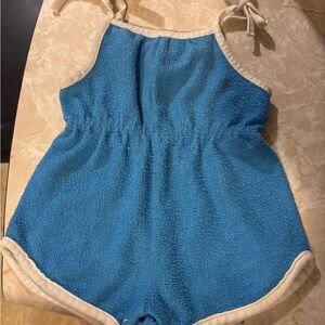 Vintage Blue Terry Cloth Romper